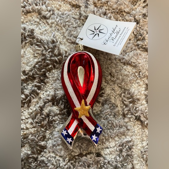 Christopher Radko Patriotic Ornament United For Freedom NEW Sept 11 USA Flag - Picture 3 of 6